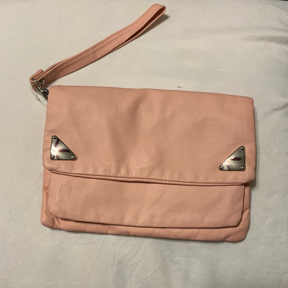 NWOT blush clutch with strap